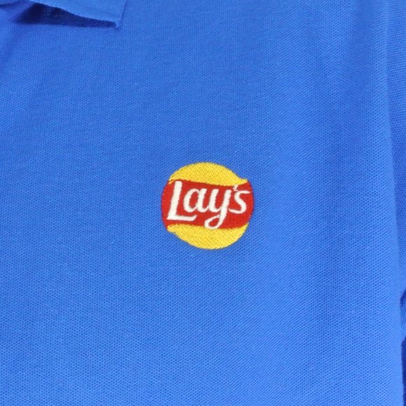 LAY'S Potato Chips Frito-Lay Pepsico Blue Polo Shirt Employee Uniform NEW L - Picture 4 of 11